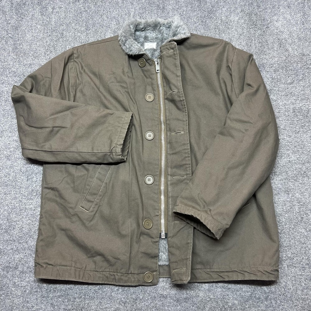 Vintage PIA Prison Industries Deck Jacket Mens 46 Sherpa Lined USA Made Rare